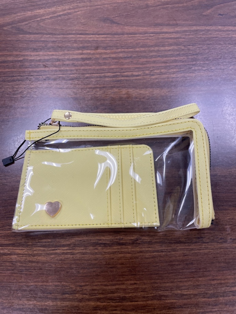 Stanley Yellow Clear Wristlet with Card Holder
